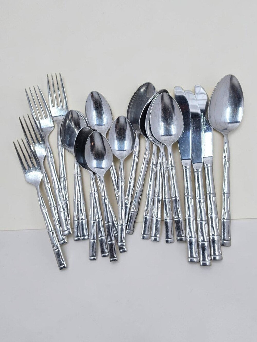Reed & Barton Royal Bamboo Stainless Flatware 22 Pieces Rebacraft Japan